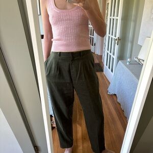 Green linen pants